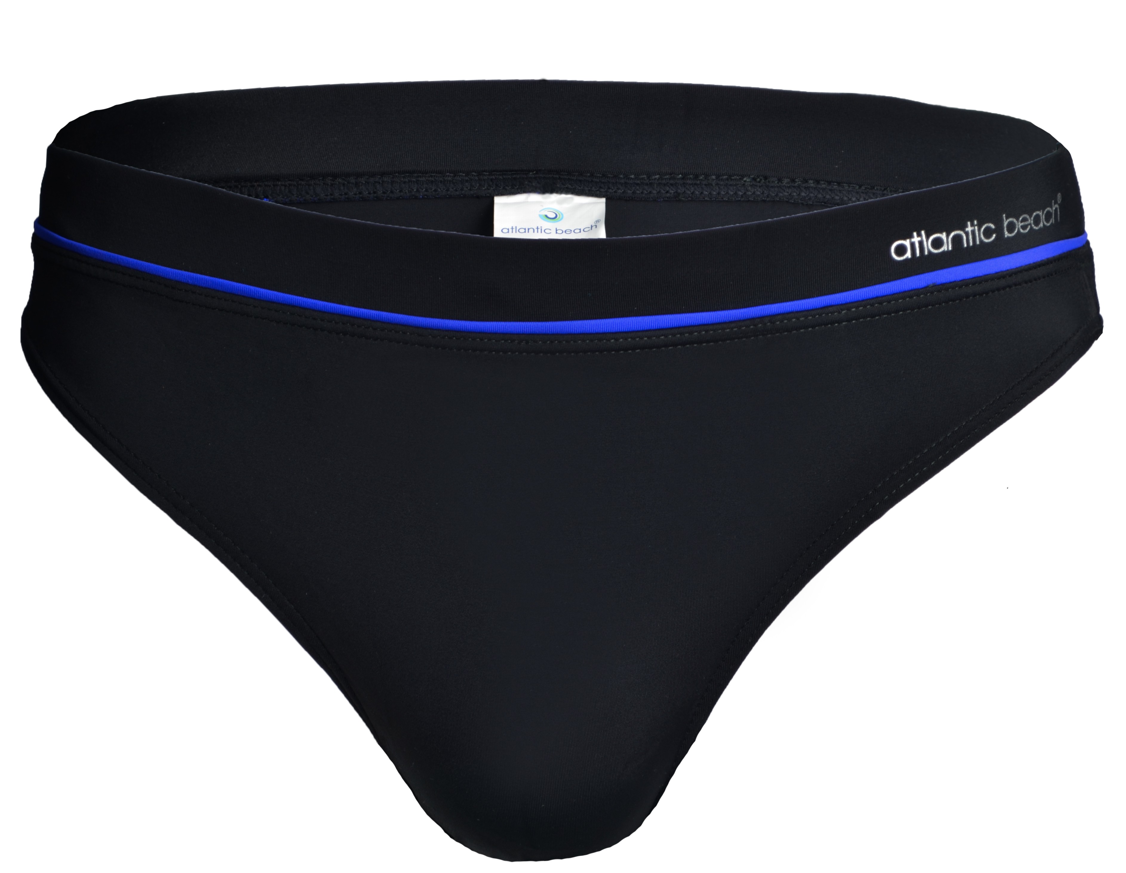 Плавки чоловічі Атлантік Atlantic для плавання чорні зі смужкою електрик сліп